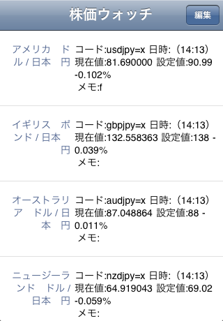 Stock Watcherスクリーンショット