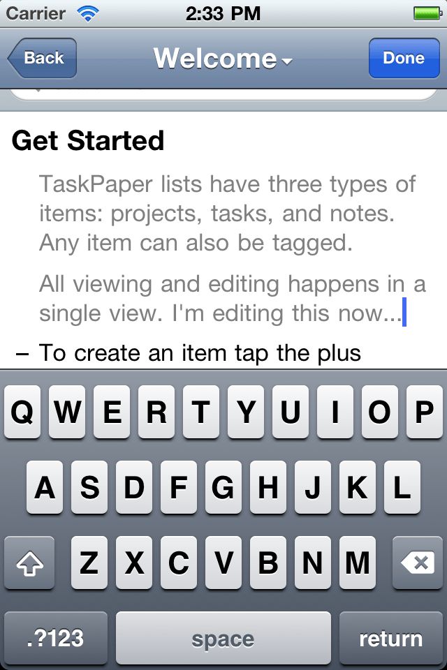 TaskPaper — Simple to-do listsスクリーンショット