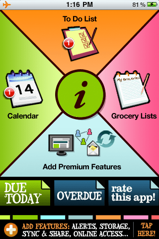 Organizer:ToDo+Cal+Grocery Lists+Alertsスクリーンショット