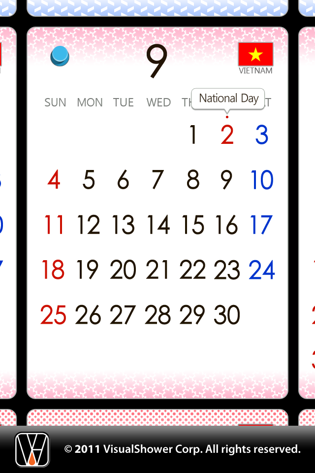 簡単カレンダー2011スクリーンショット