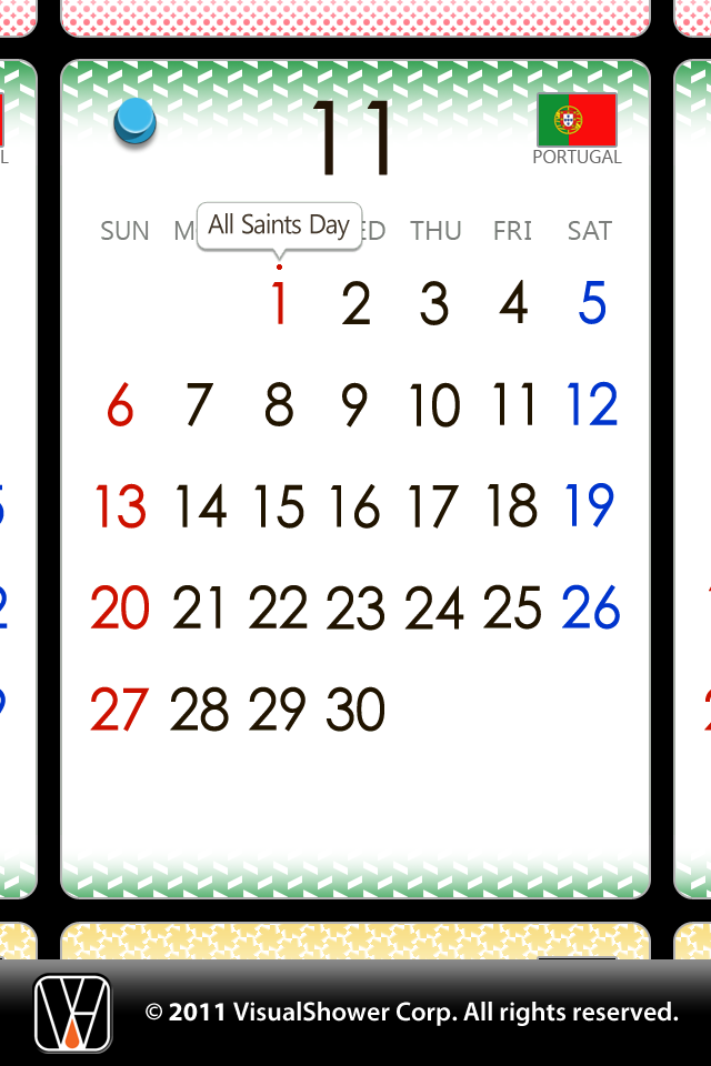 簡単カレンダー2011スクリーンショット