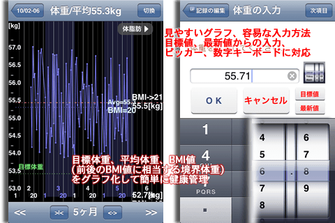 BMI健康カレンダースクリーンショット