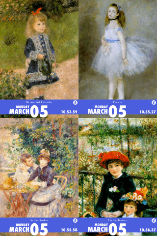 ルノーアールカレンダー（Renoir Calendar）スクリーンショット