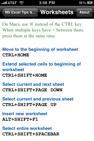 Microsoft Excel Tips & Tricksスクリーンショット