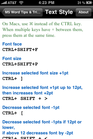 Microsoft Word Tips & Tricksスクリーンショット