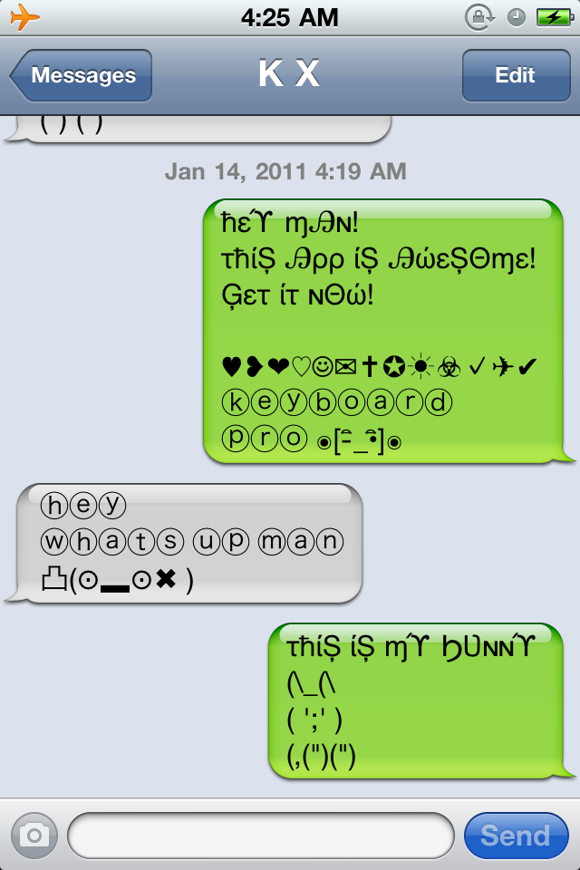 Keyboard Pro+ ( Creative SMS/FACEBOOK/TWITTER Text Art for iPhone Texting )スクリーンショット