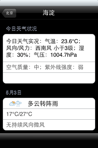 中国天気スクリーンショット