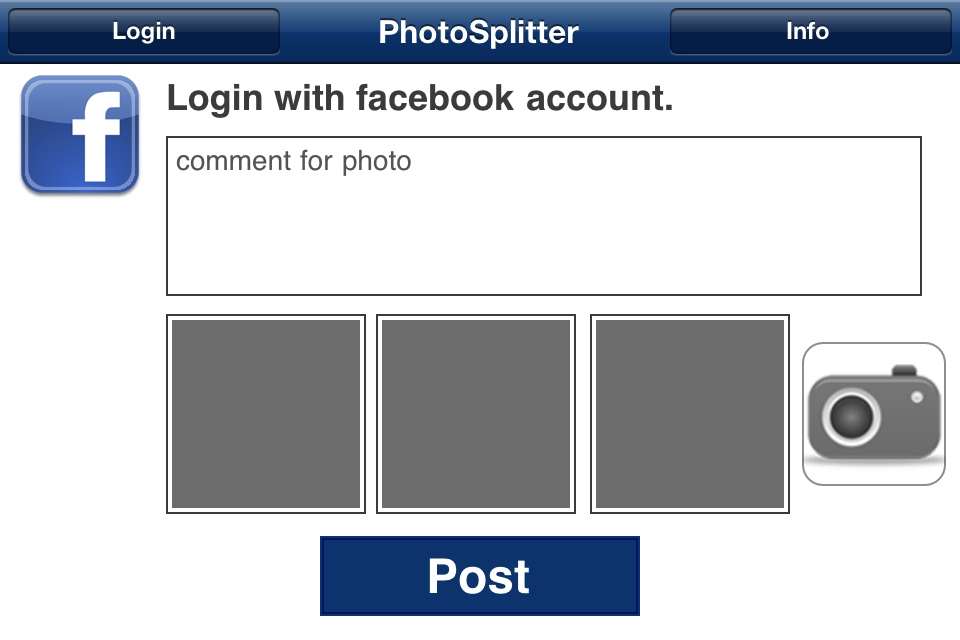 PhotoSplitter for Facebookスクリーンショット