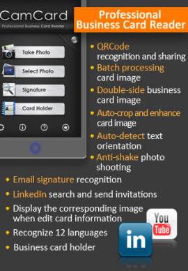 CamCard Lite(Business Card Reader)スクリーンショット