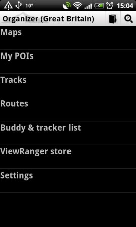 ViewRangerは、Open GPSのスクリーンショット