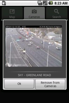 ニュージーランドの交通カメラスクリーンショット