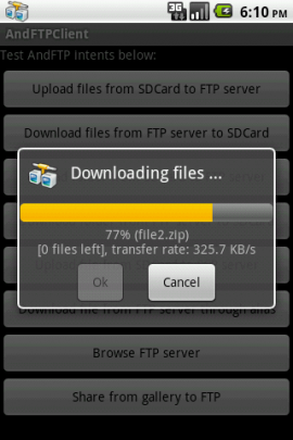 AndFTP (your FTP client)スクリーンショット