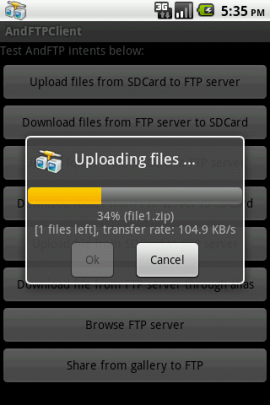 AndFTP (your FTP client)スクリーンショット