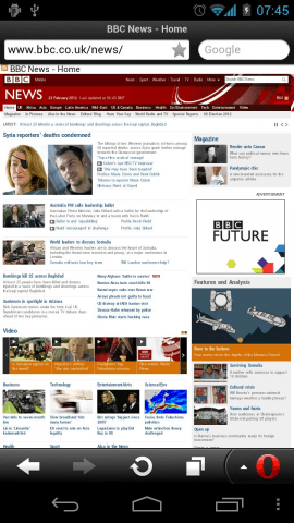 Opera Mini ウェブブラウザスクリーンショット