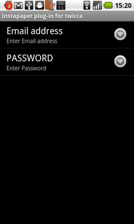 twicca Instapaper plug-inスクリーンショット