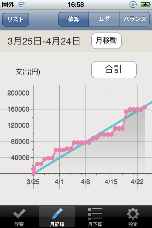 貯蓄計画スクリーンショット