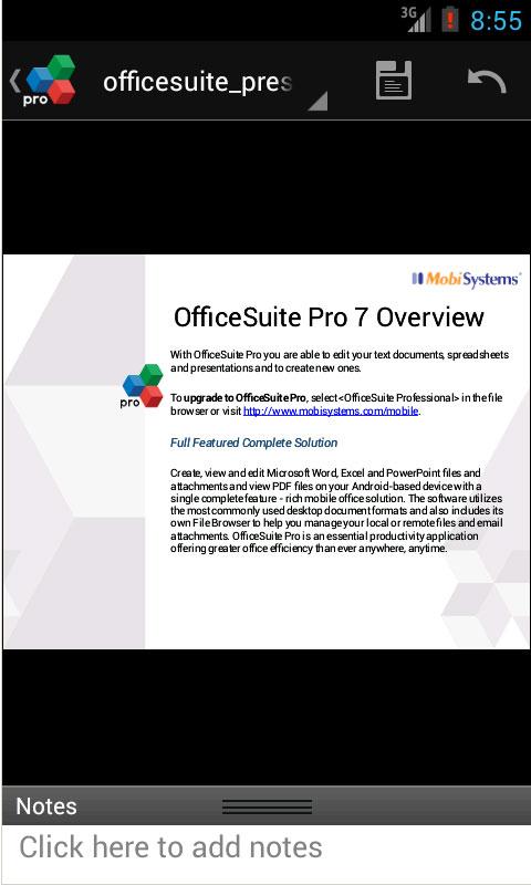 OfficeSuiteのプロ7（試用版）スクリーンショット