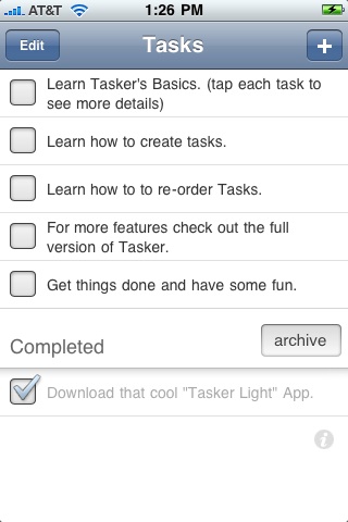 Tasker Lite – シンプルなタスク管理アプリケーションスクリーンショット