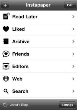 Instapaperスクリーンショット